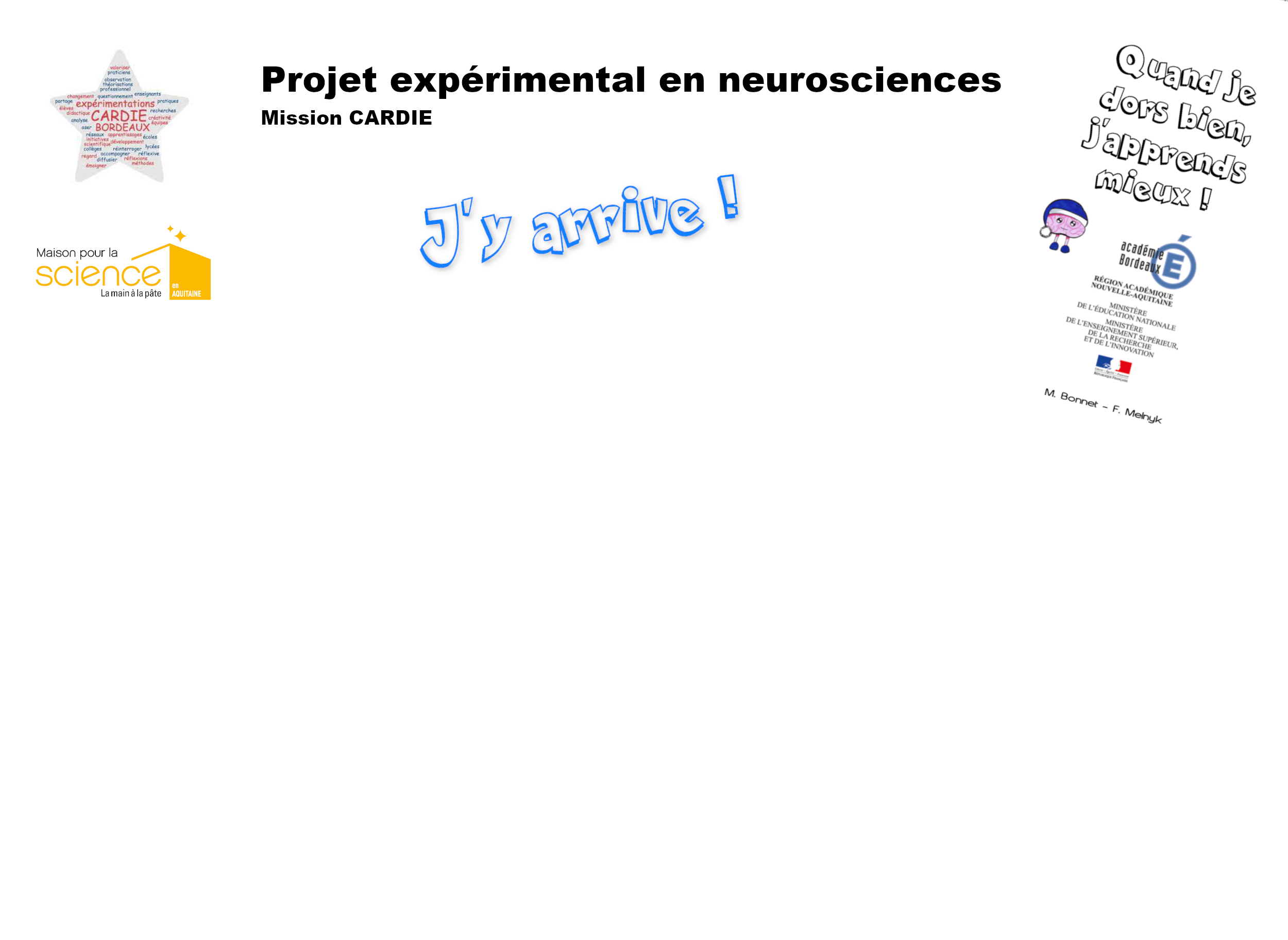 Projet CARDIE - neurosciences - J'y arrive